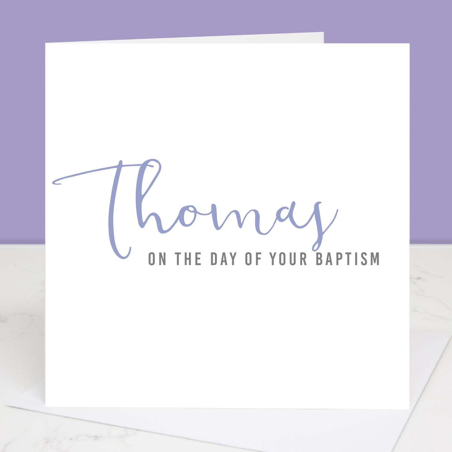 Personalised Baptism Calligraphy Card