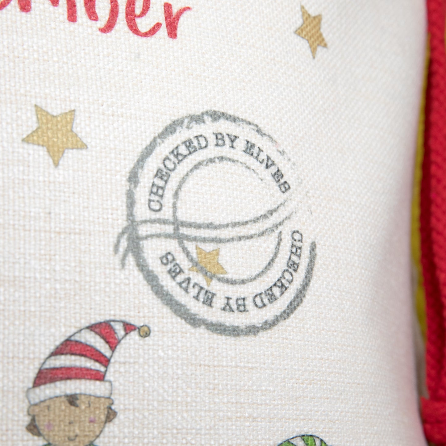 Personalised Santa And Elves Christmas Present Sack