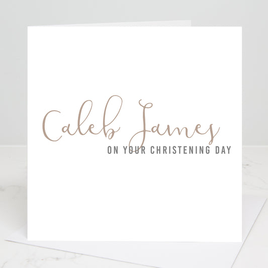 Personalised Christening Calligraphy Card