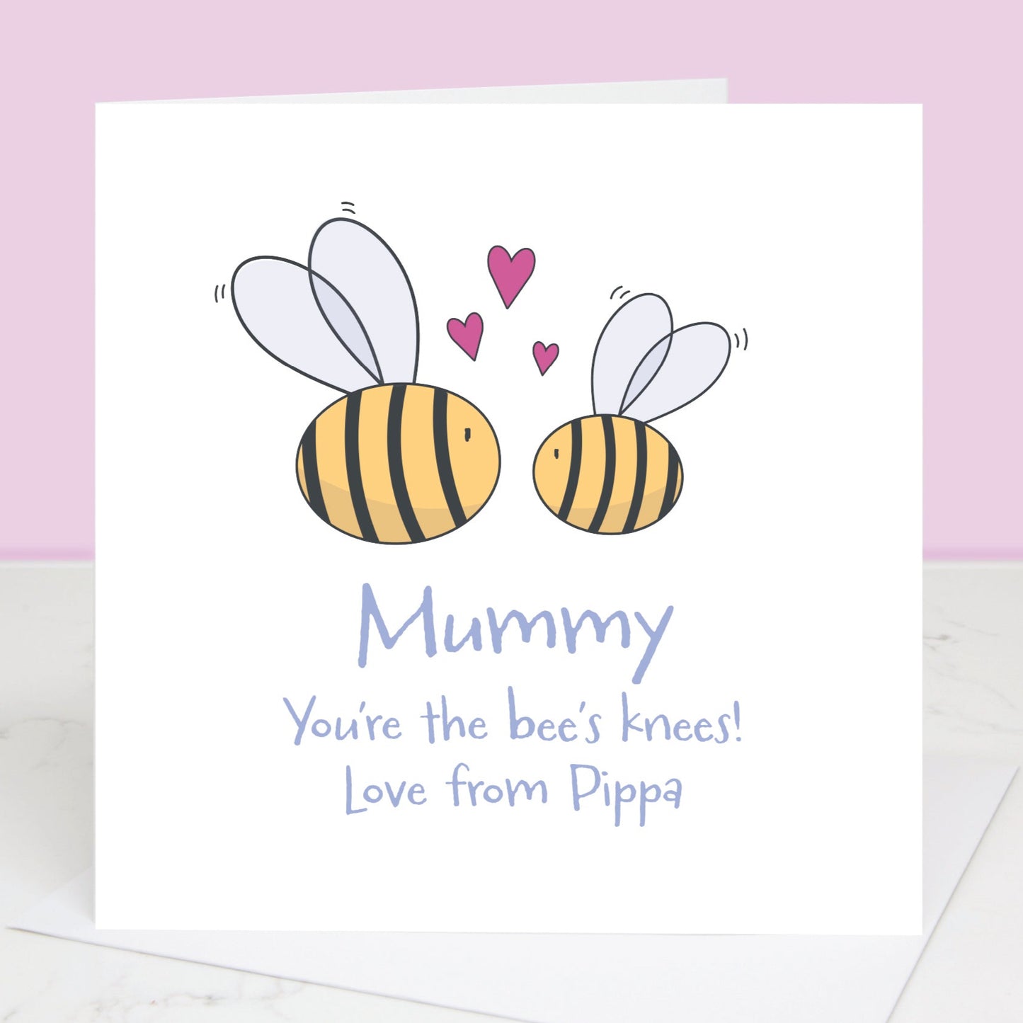 Mother's Day card with bee illustration