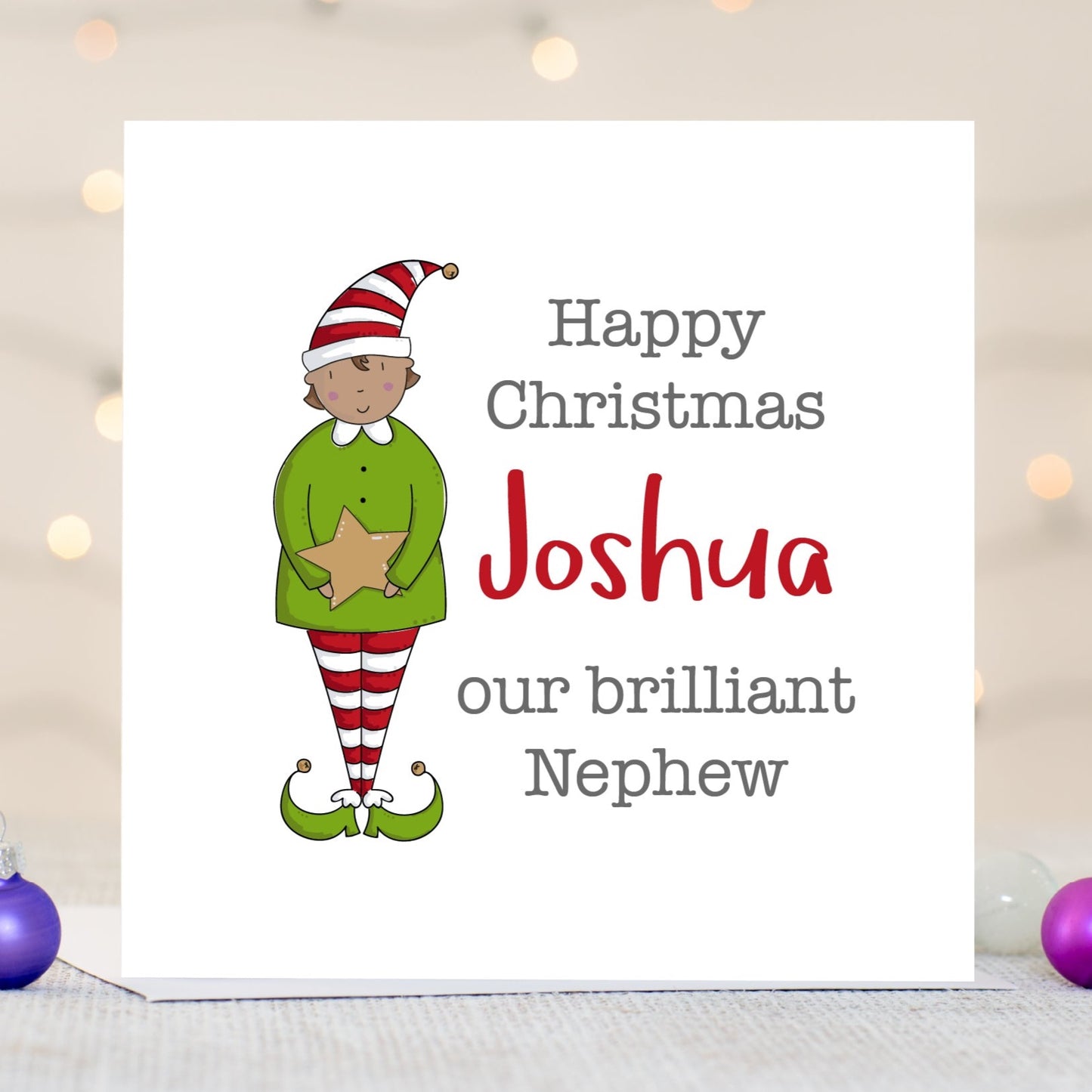 Nephew Personalised Christmas Card