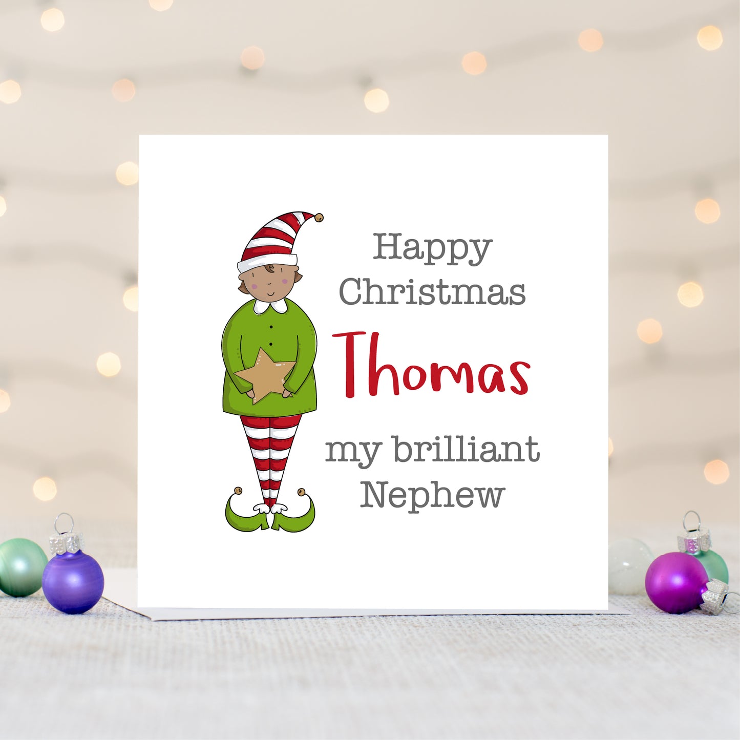 Nephew Personalised Christmas Card