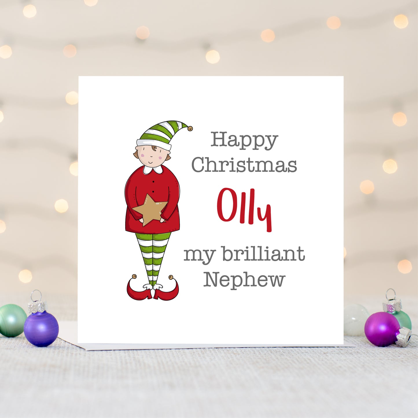 Nephew Personalised Christmas Card