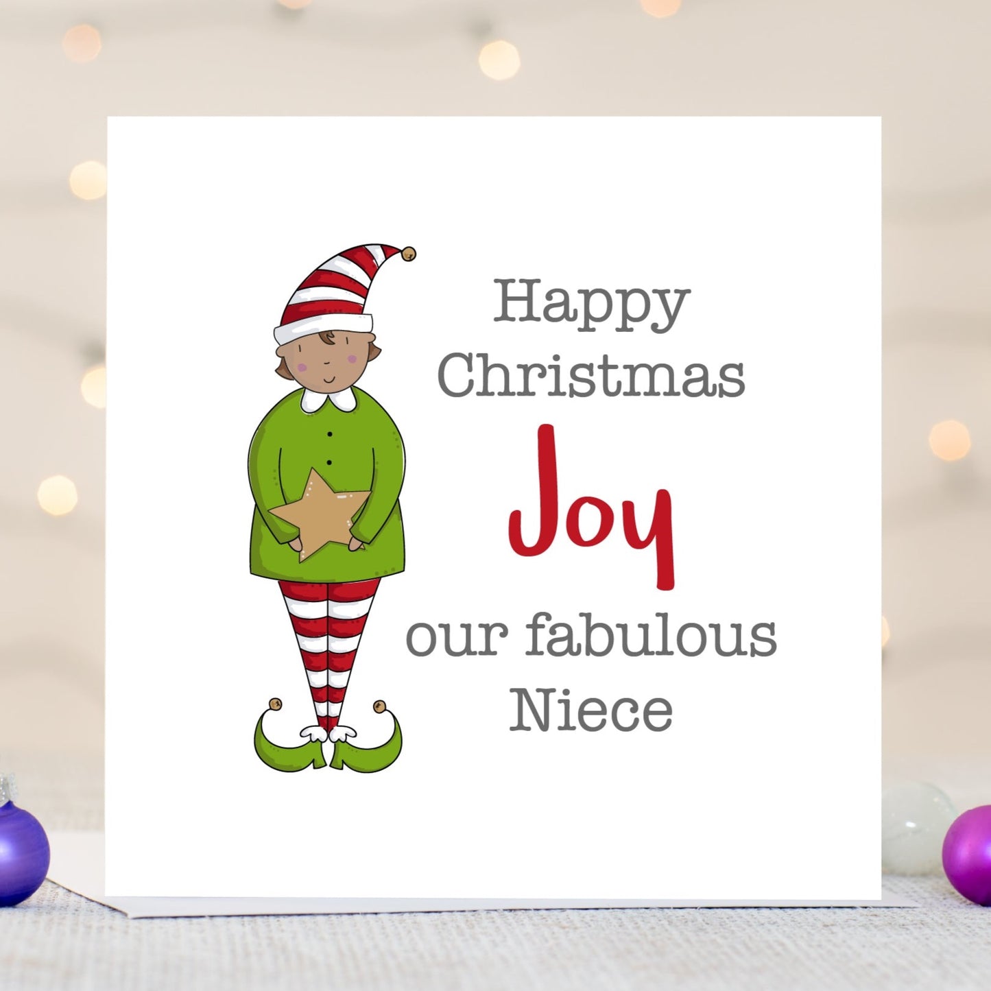 Niece Personalised Christmas Card