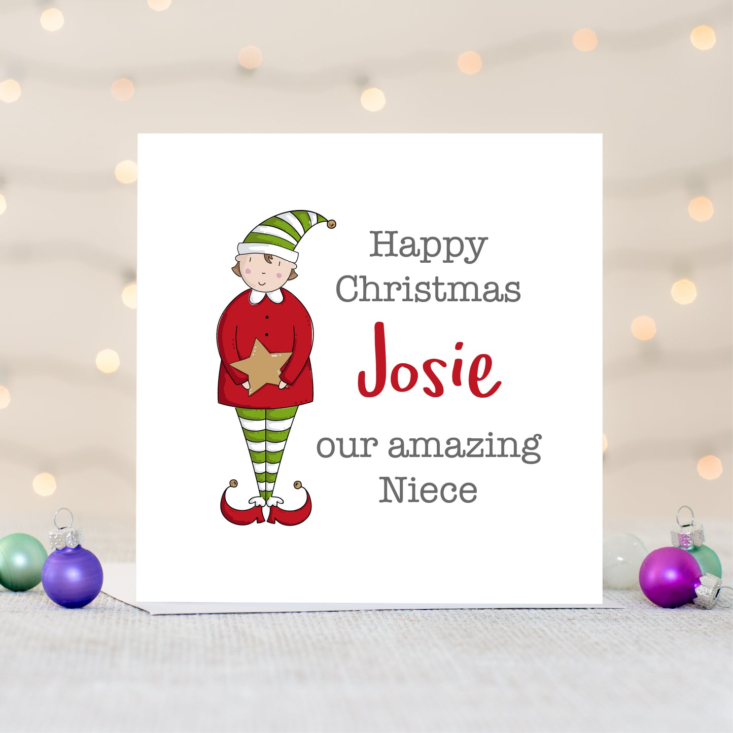 Niece Personalised Christmas Card