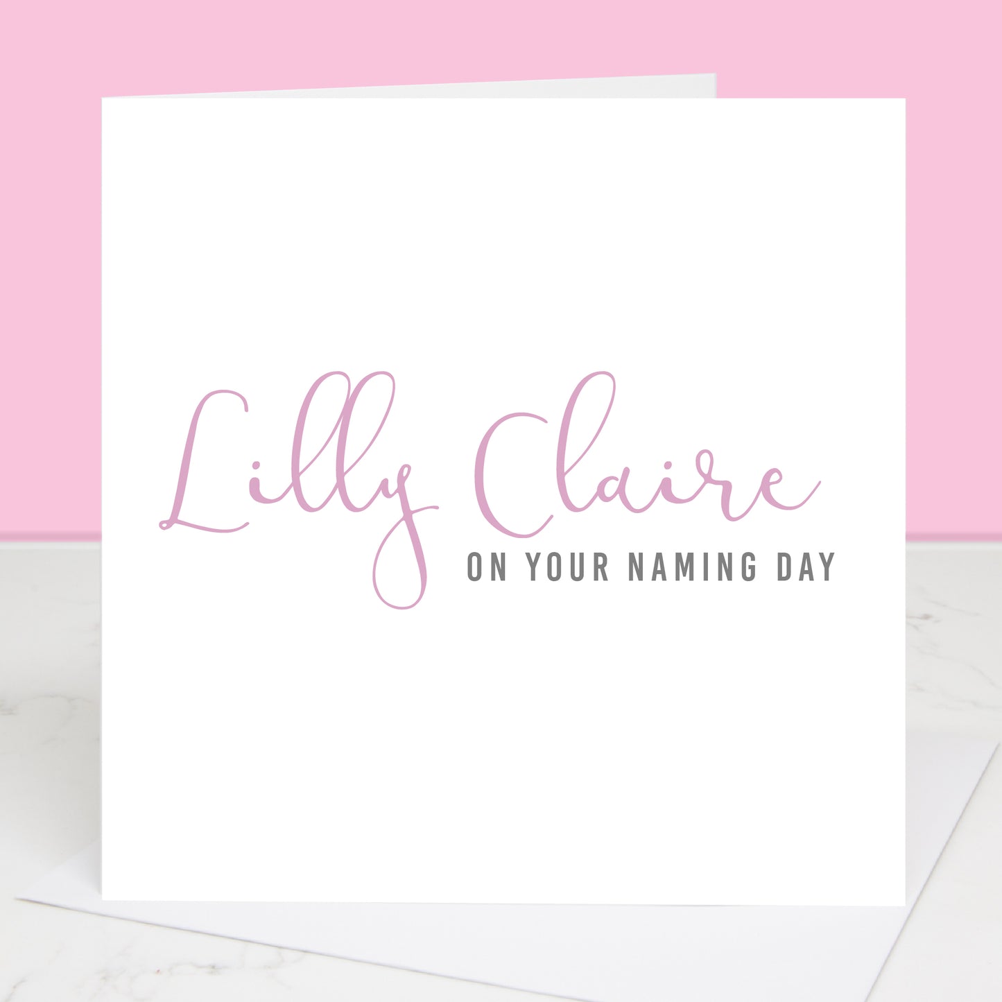 Personalised Naming Day Calligraphy Card