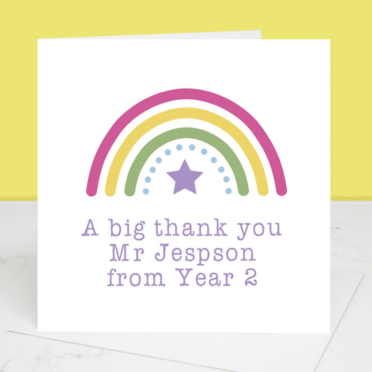 End Of Term Rainbow Thank You Card