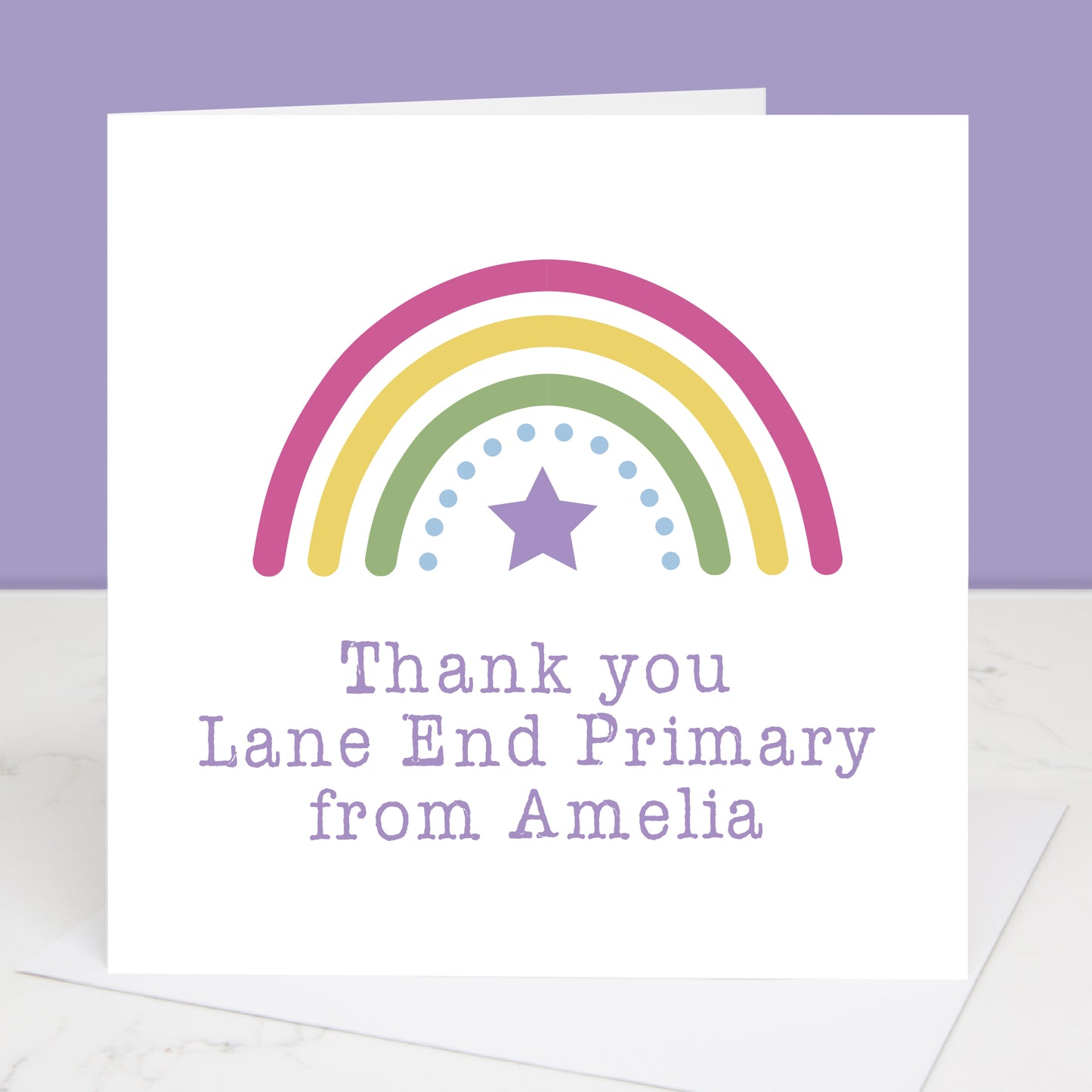 End Of Term Rainbow Thank You Card