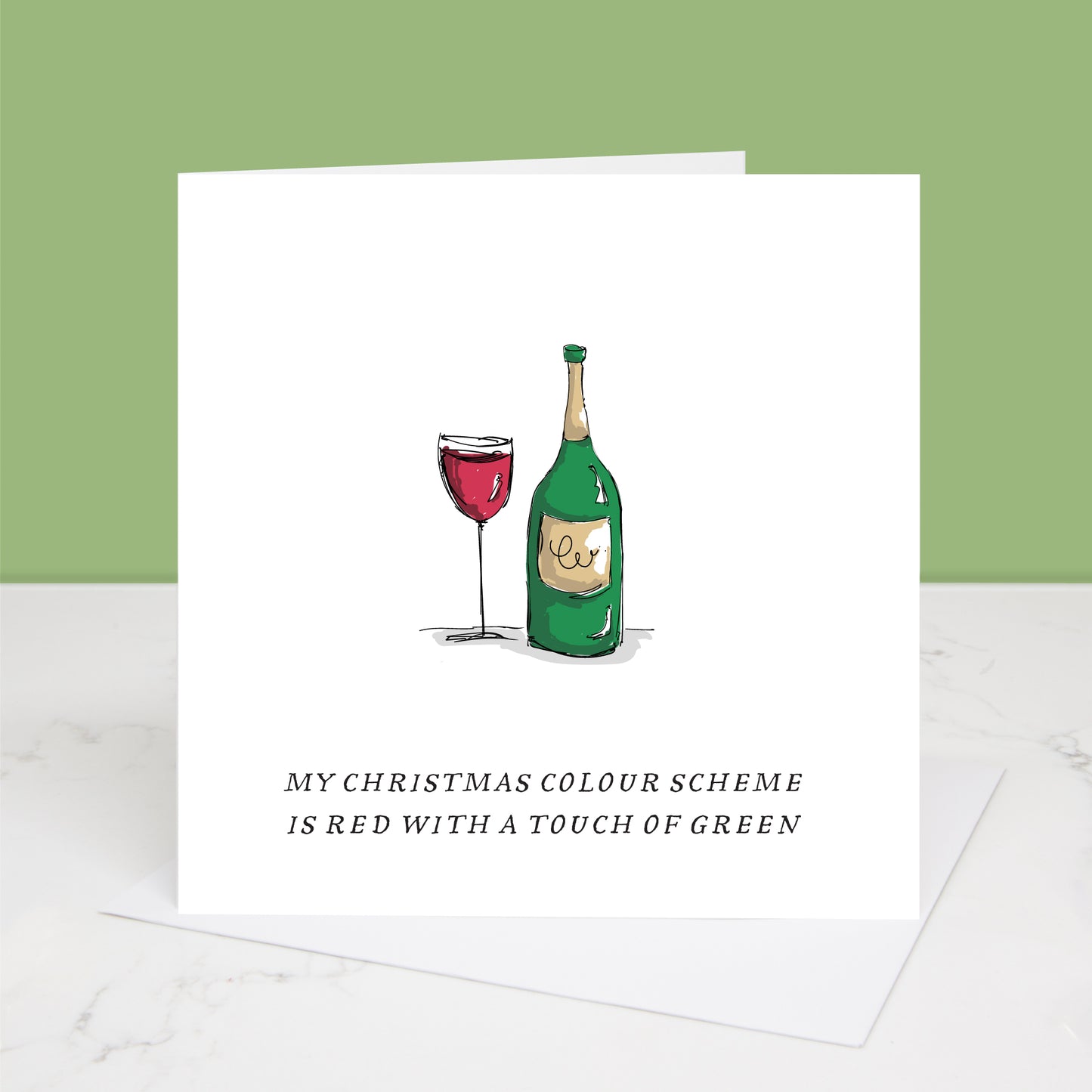 Red Wine Christmas Card