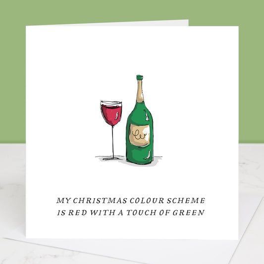 Red Wine Christmas Card