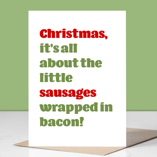 Little Sausages Pigs In Blankets Christmas Card