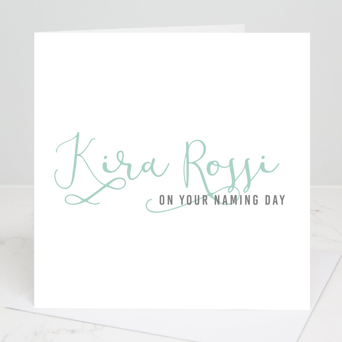 Personalised Naming Day Calligraphy Card