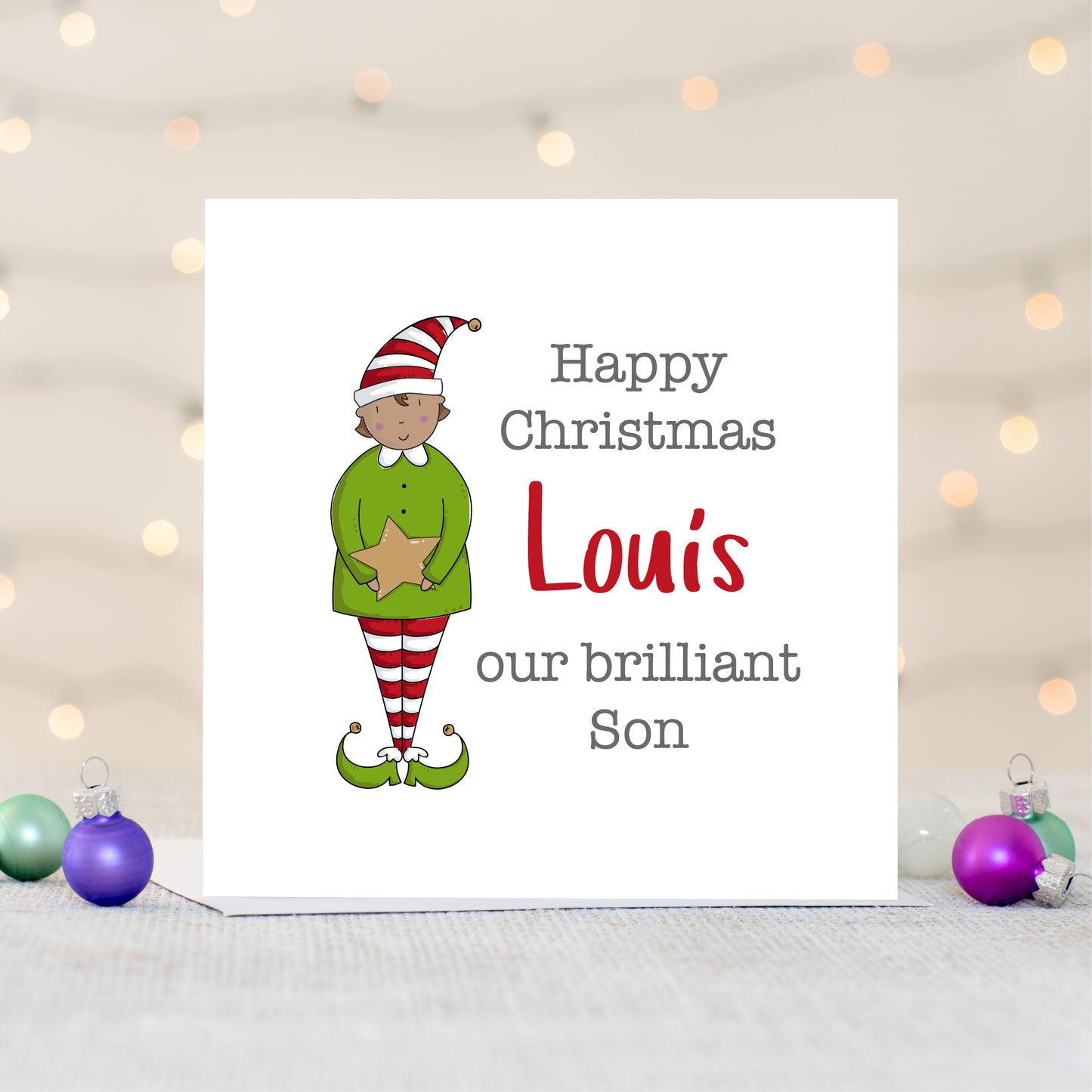 Son Personalised Christmas Card