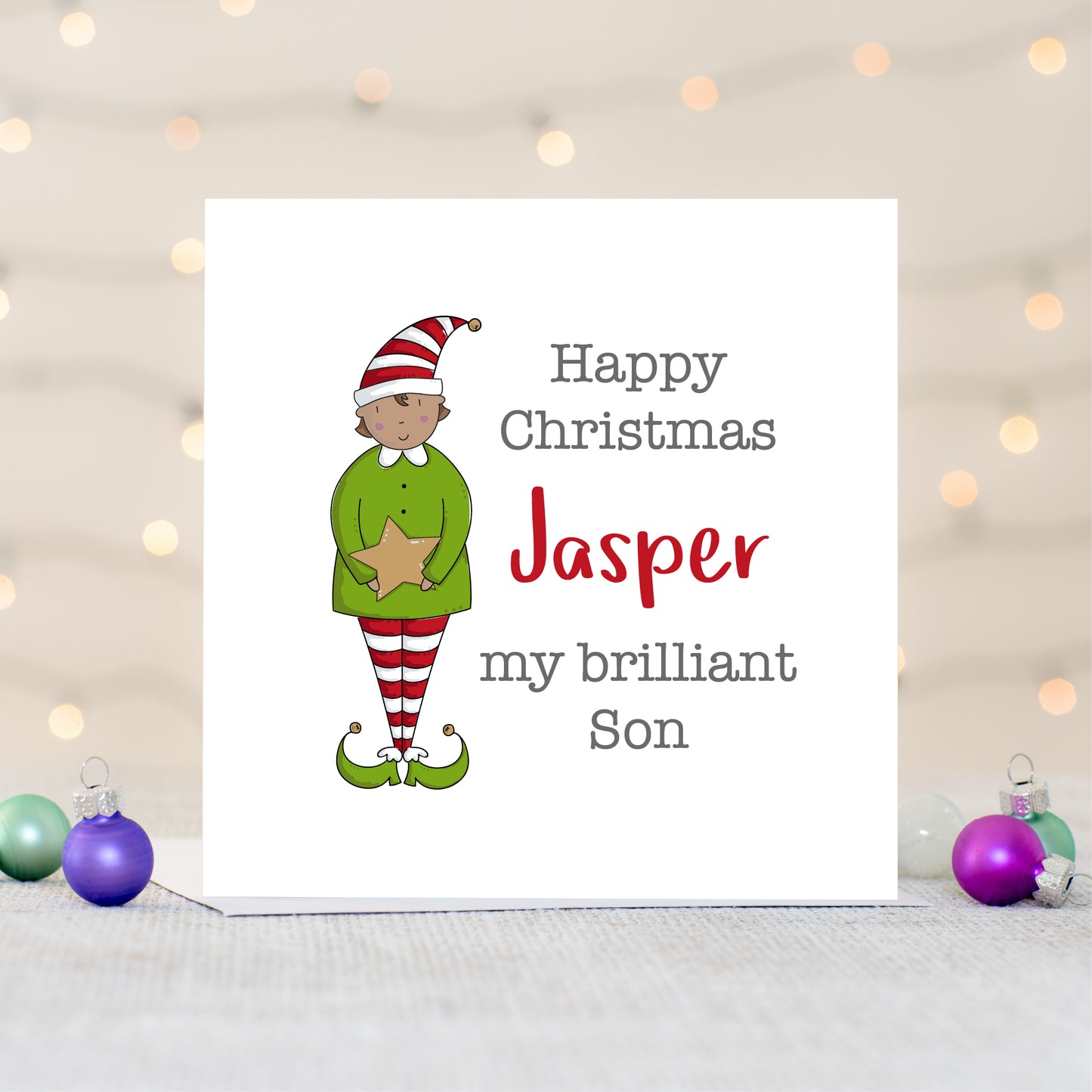 Son Personalised Christmas Card