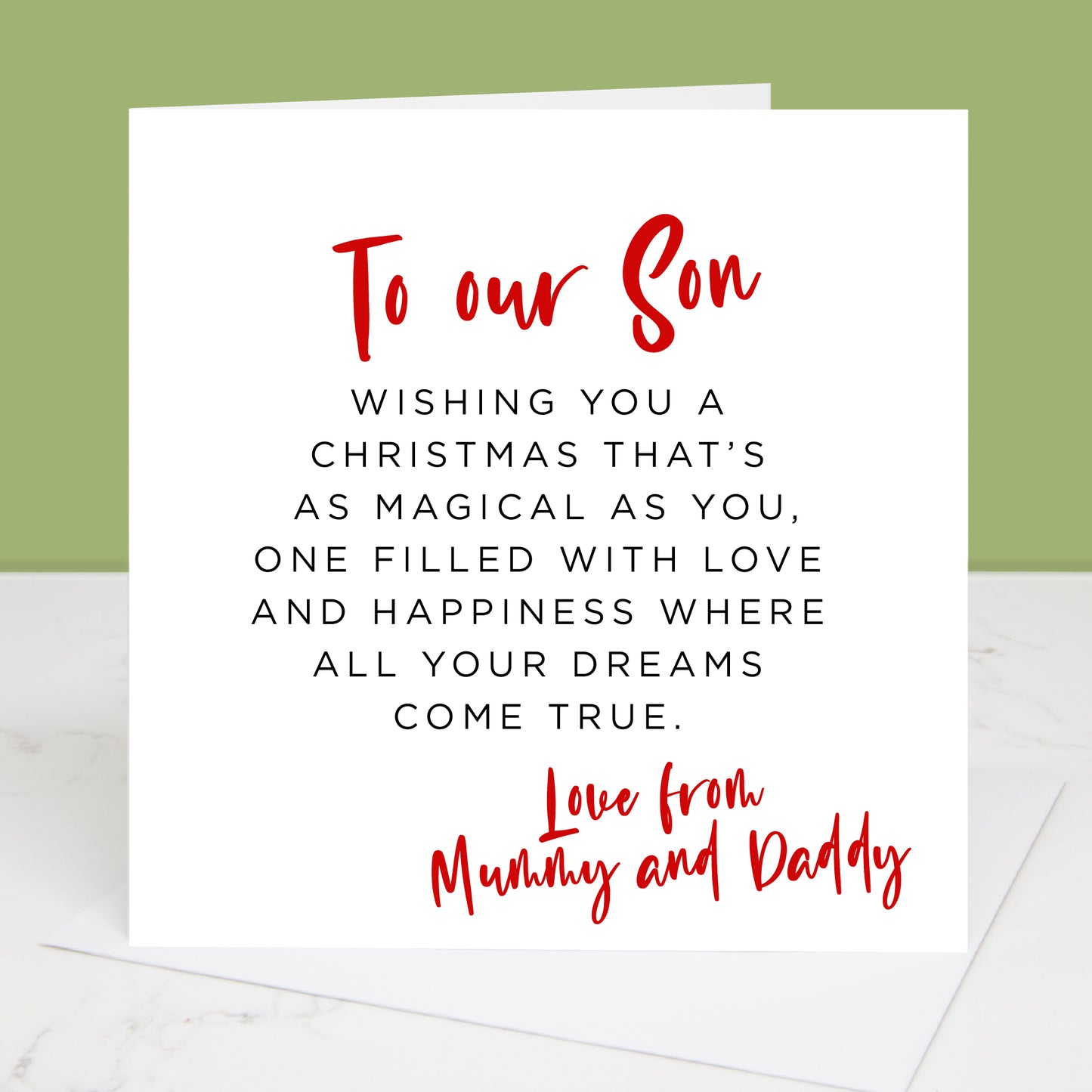 To My Son Personalised Christmas Card