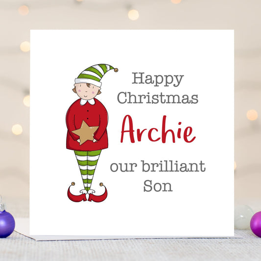 Son Personalised Christmas Card