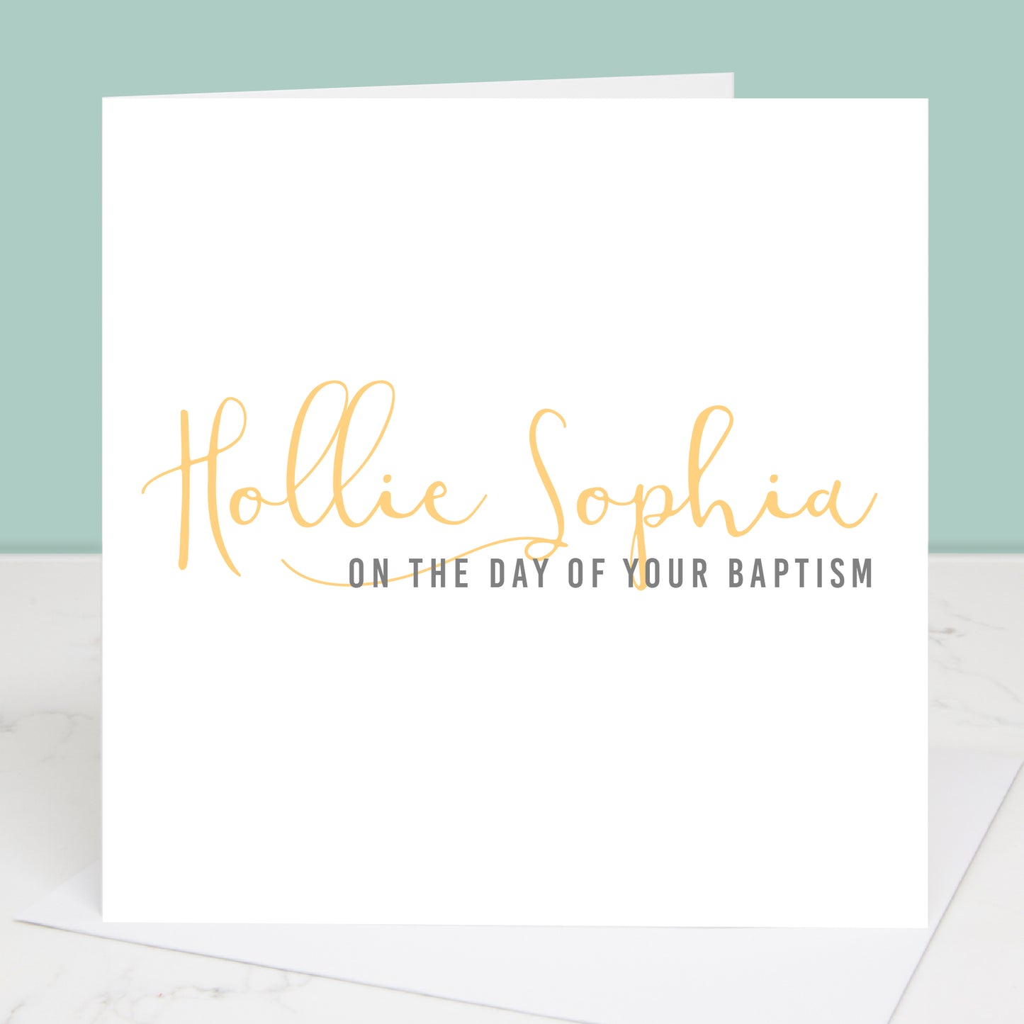 Personalised Baptism Calligraphy Card