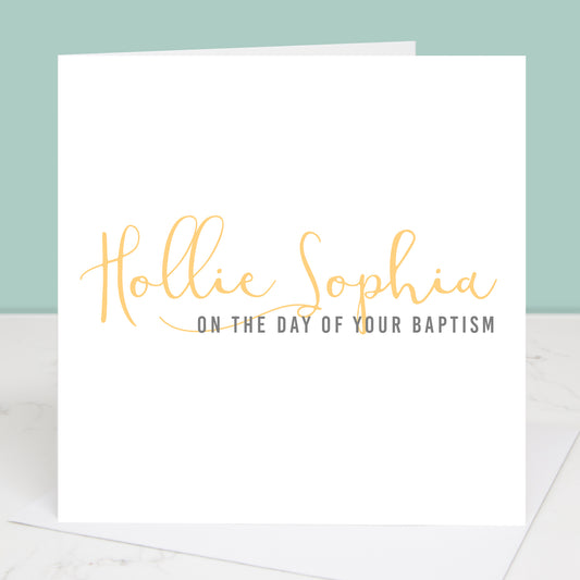 Personalised Baptism Calligraphy Card