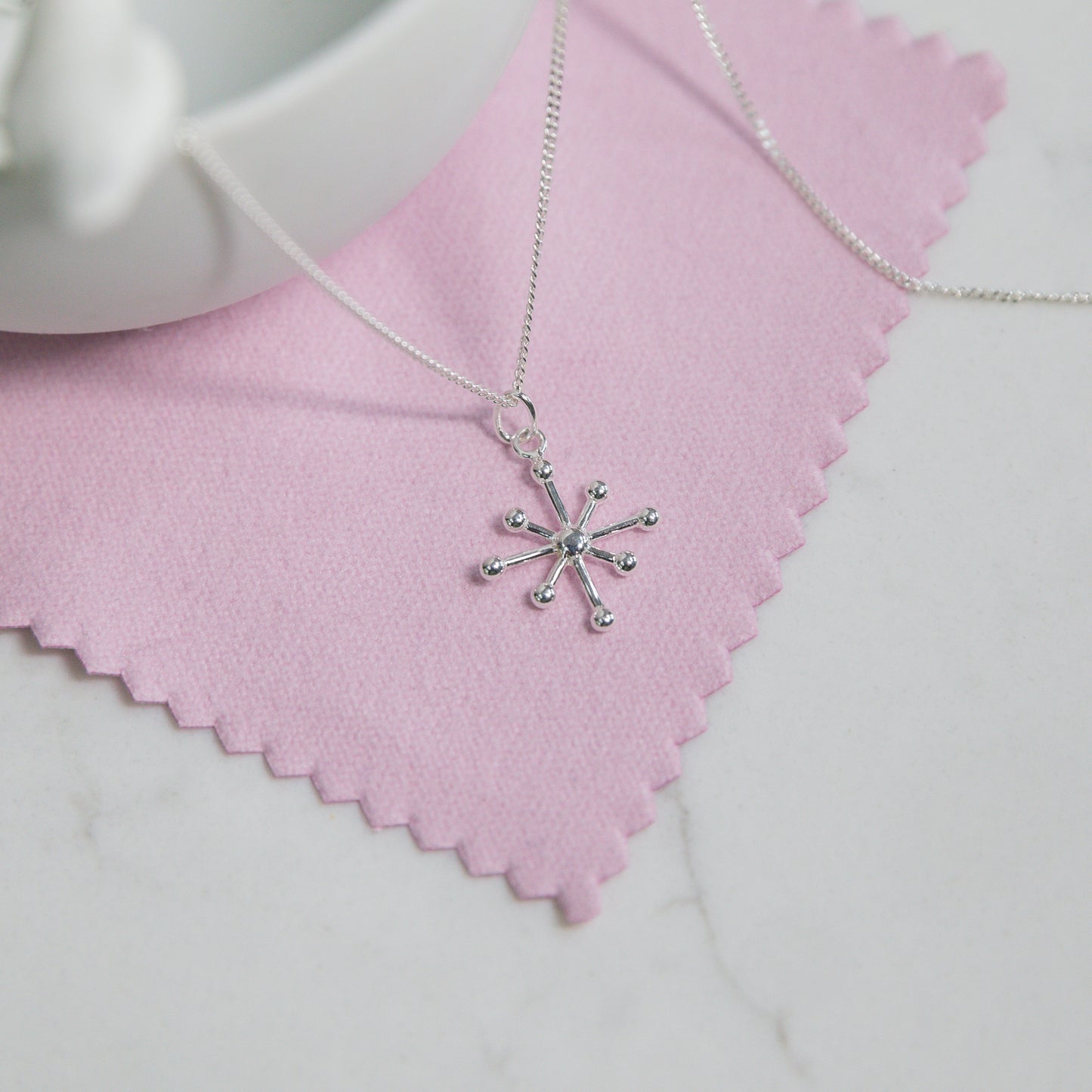 Personalised Christmas Snowflake Silver Necklace