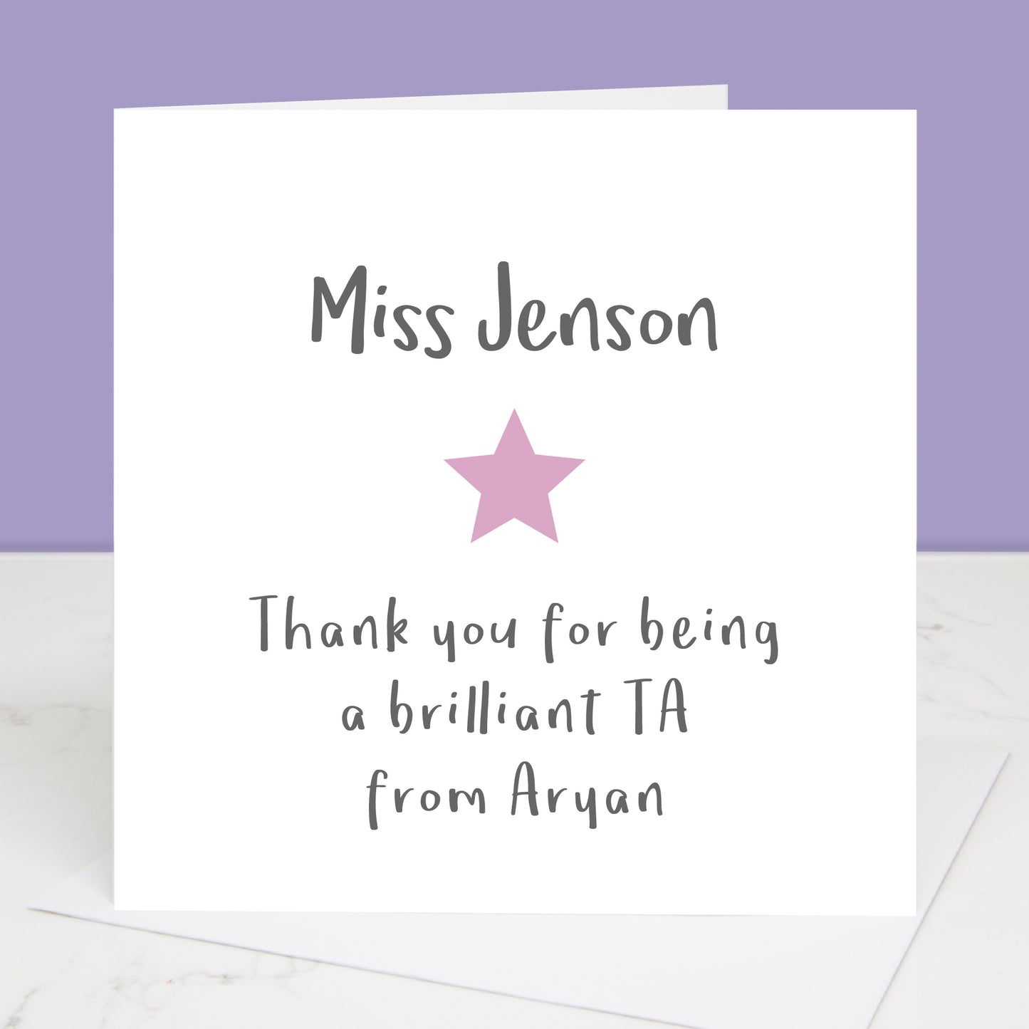 End Of Term Personalised Star Teacher Card