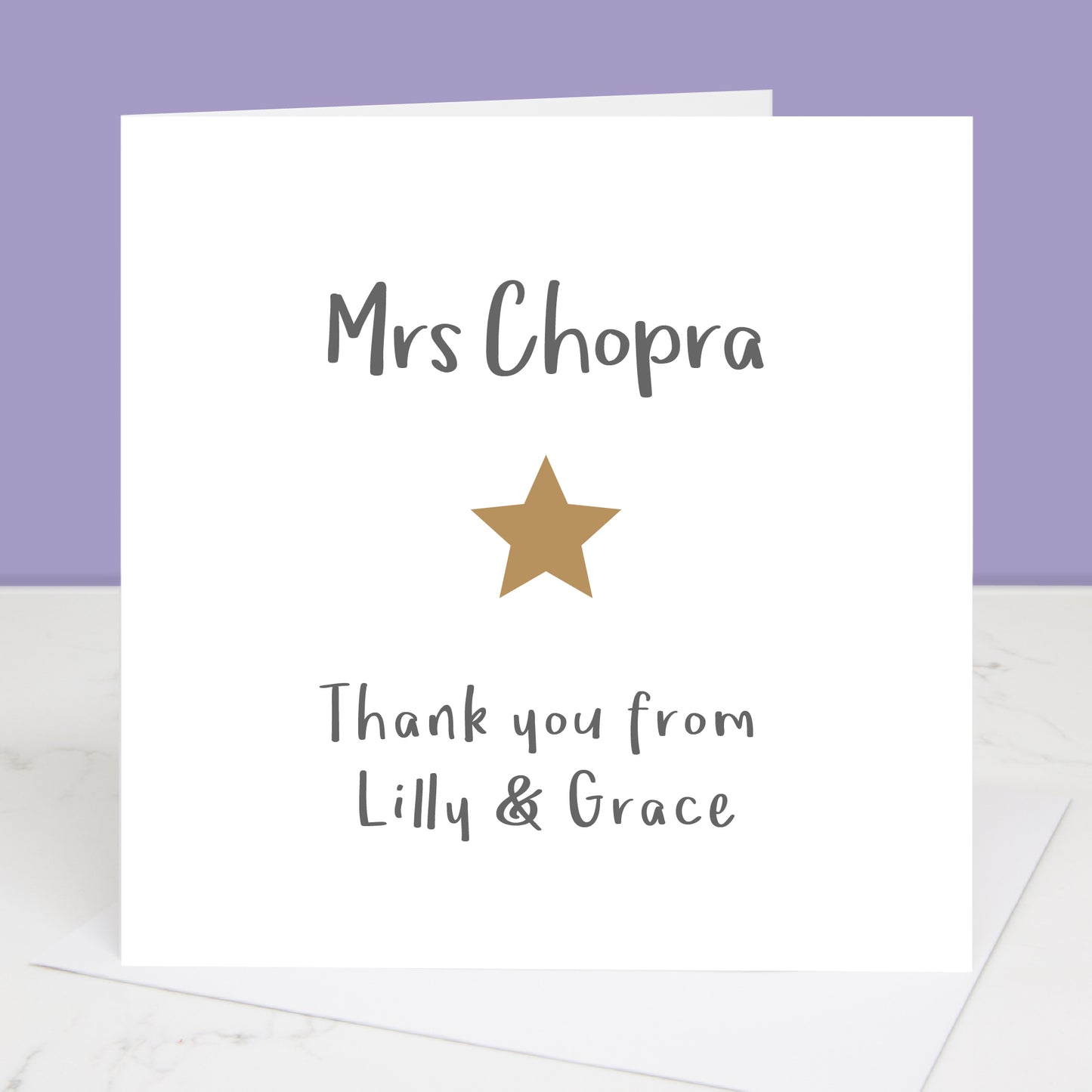 End Of Term Personalised Star Teacher Card