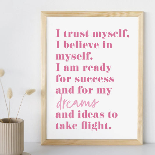 I trust myself, affirmation print