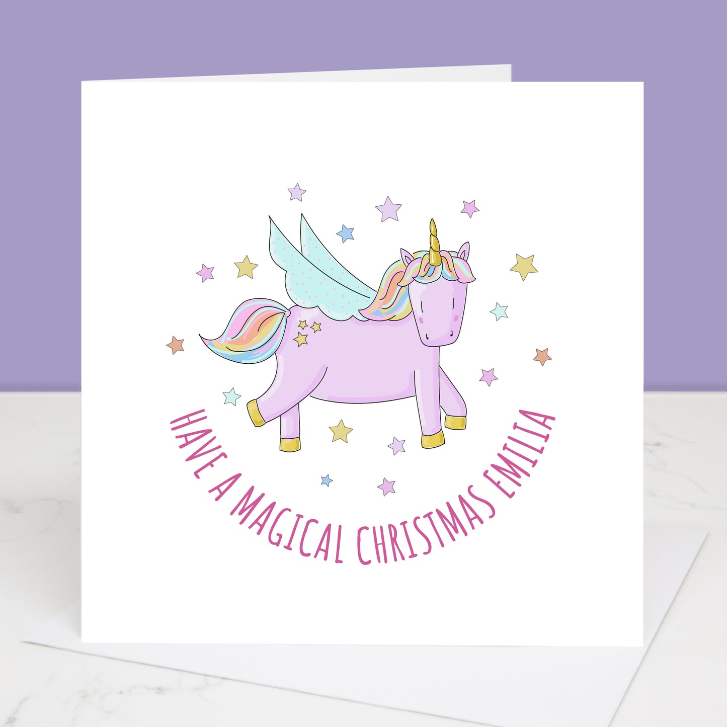 Unicorn Personalised Christmas Decoration with optional gift box