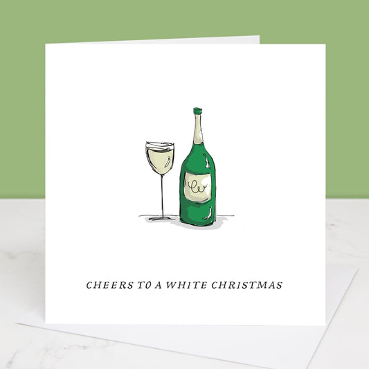 White Wine Christmas Card