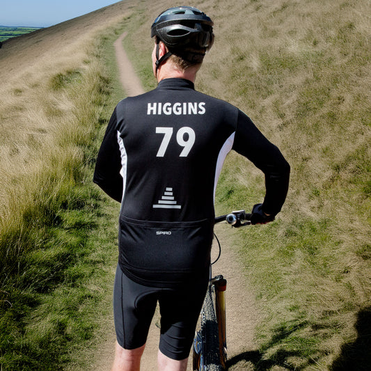 Black Cycling Jersey With Personalised Name And Number