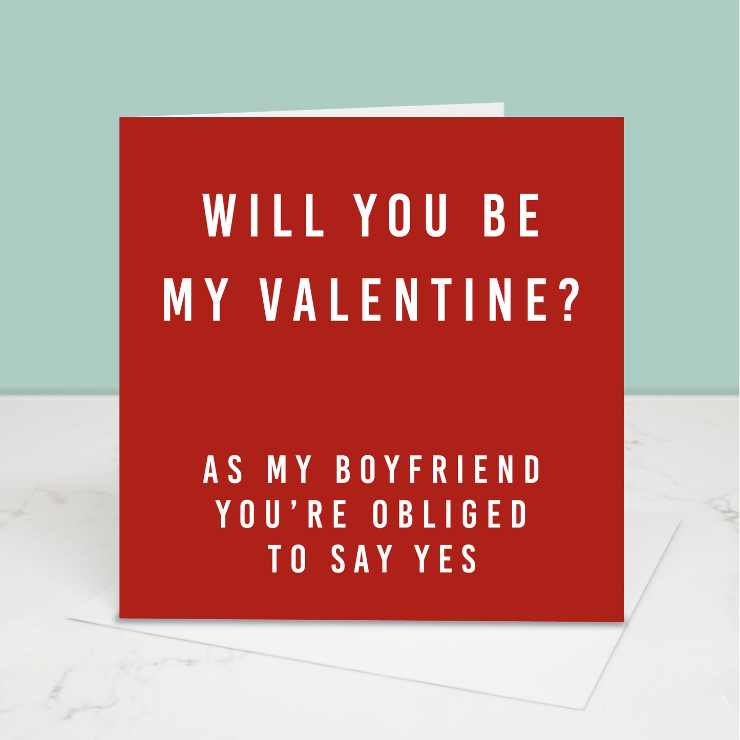 Red Valentine's Day card for your boyfriend. All images and designs © Slice of Pie Designs