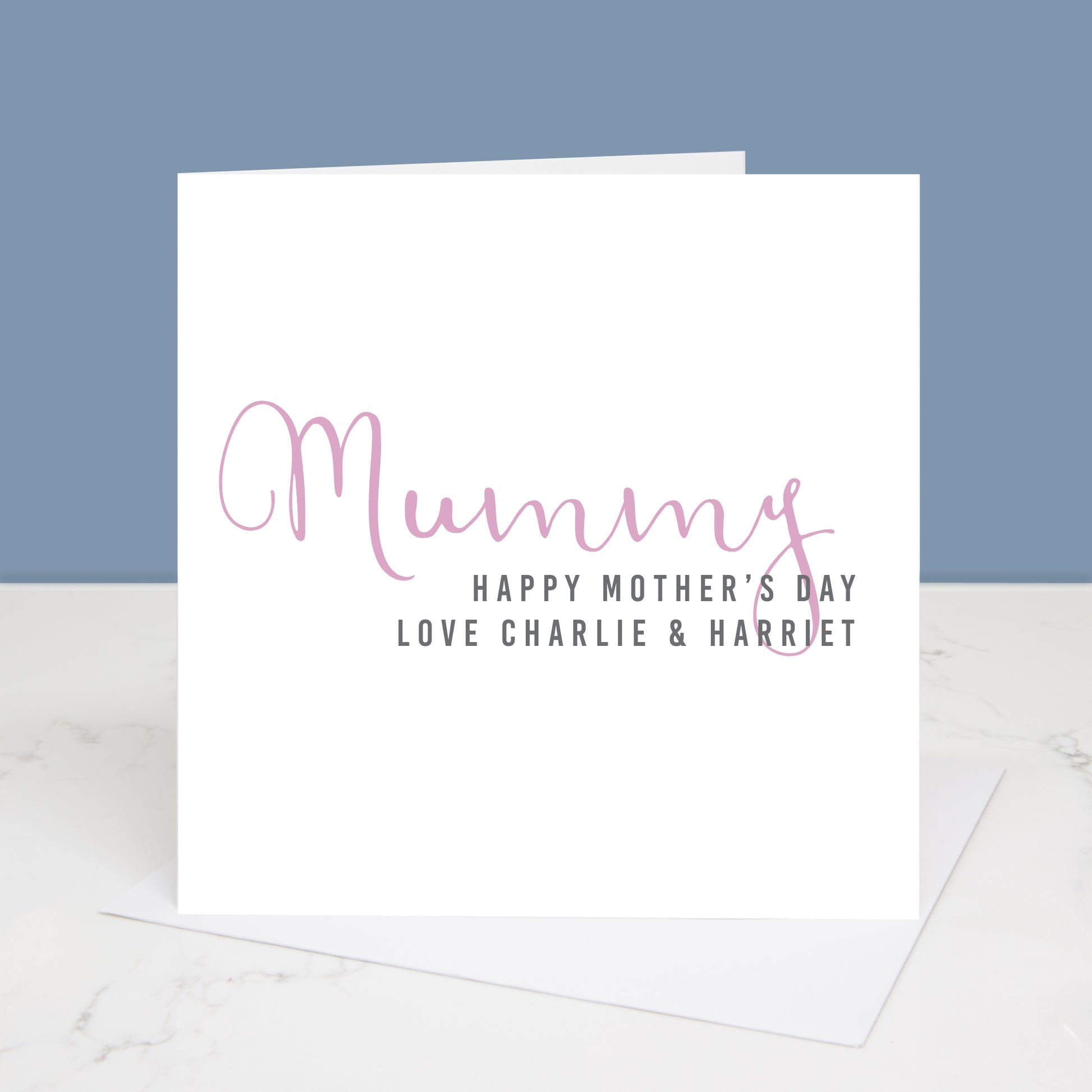 calligraphy style Mother's Day card All images and designs © Slice of Pie Designs