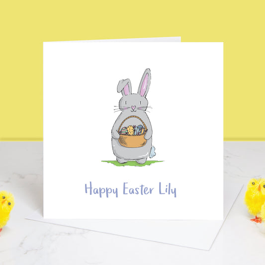 Personalised Easter bunny card. All images and designs © Slice of Pie Designs