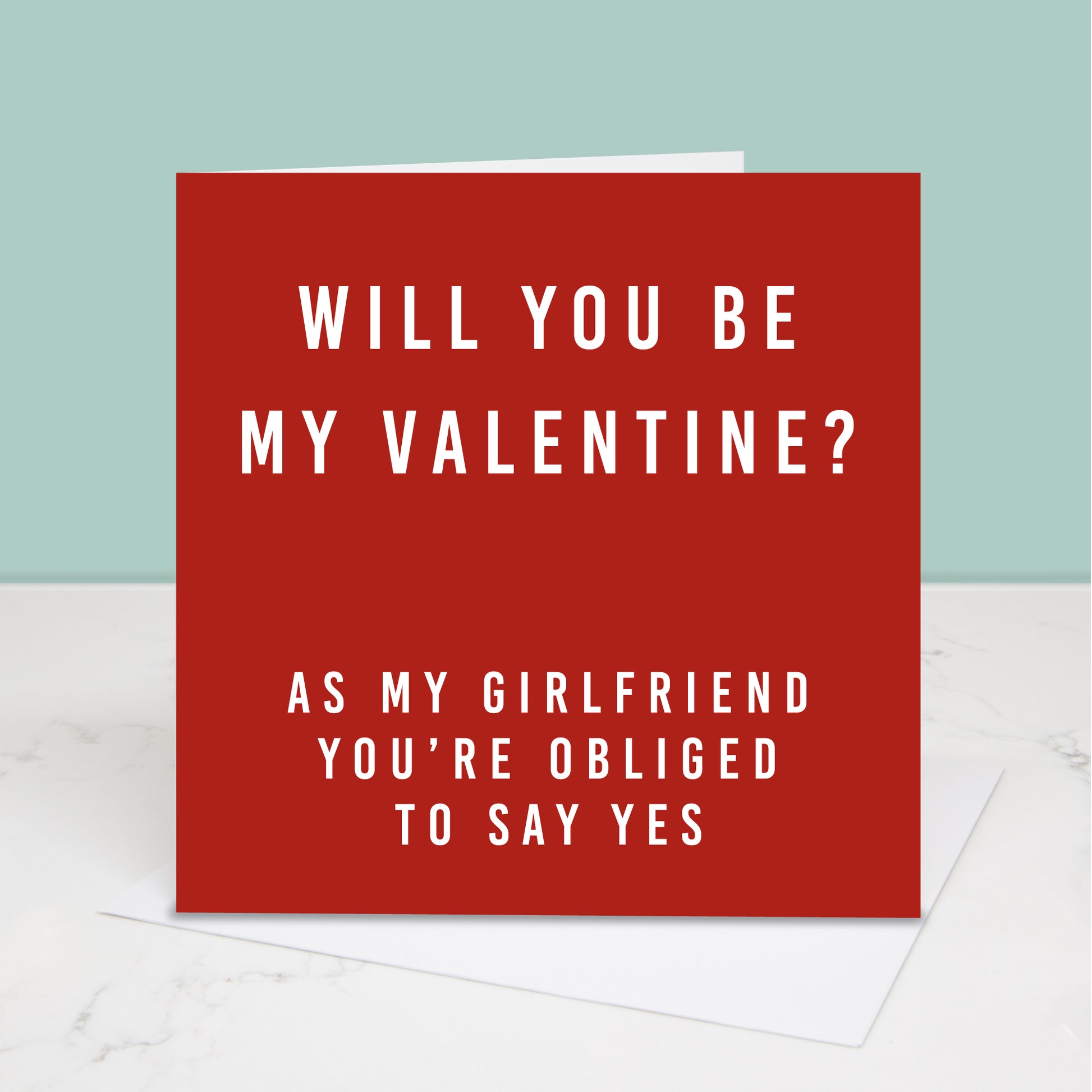 Red and white Girlfriend Valentine's Day Card. All images and designs © Slice of Pie Designs