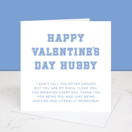 Romantic Happy Valentine's Day Hubby Card.  All images and designs © Slice of Pie Designs