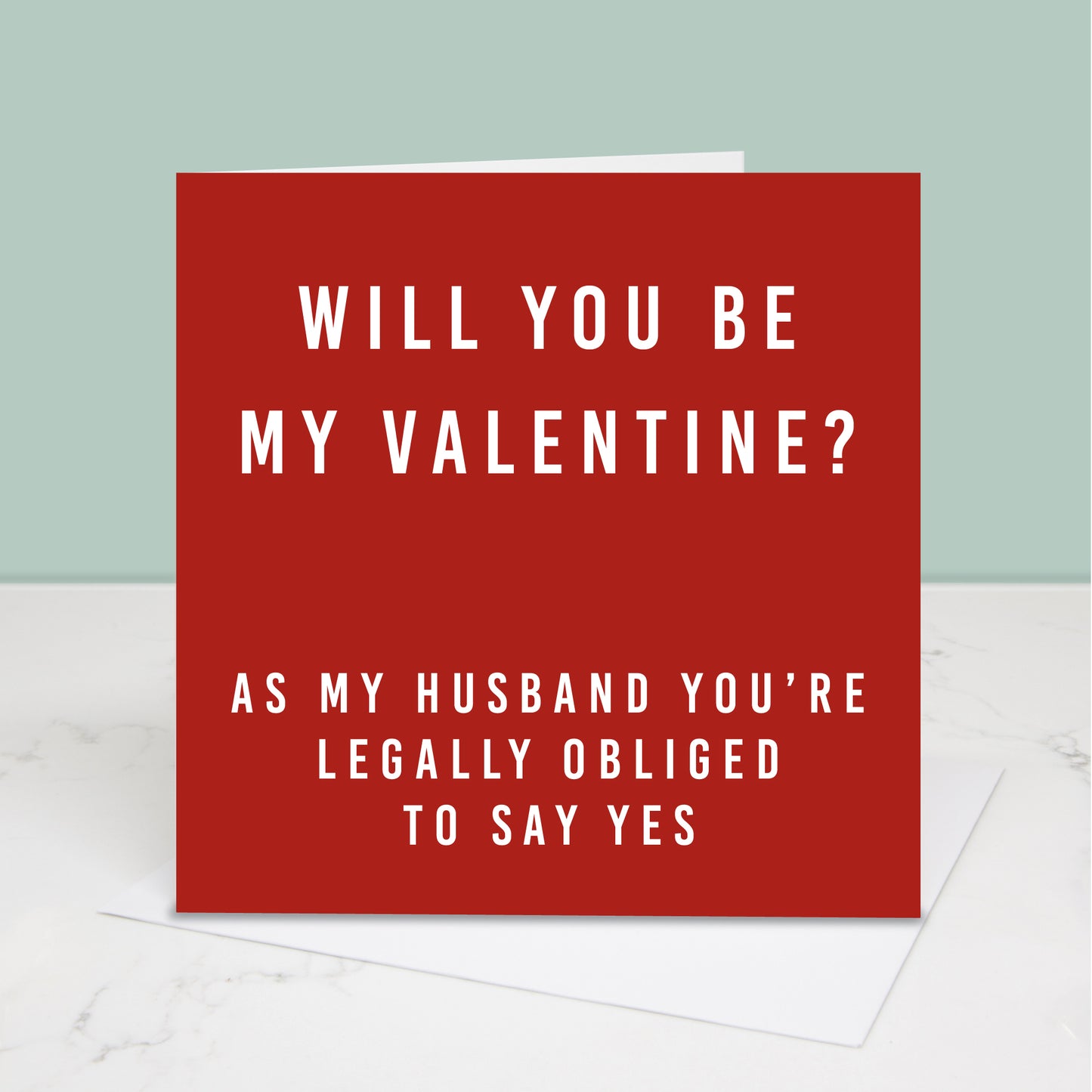 Red Valentine's Day card for your husband. All images and designs © Slice of Pie Designs