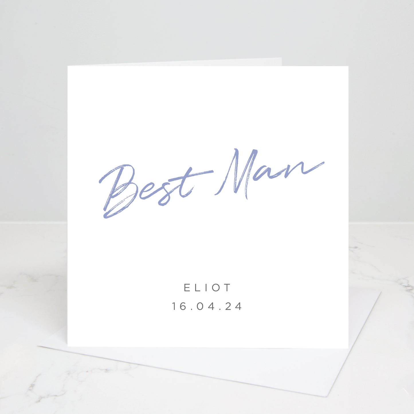 Best Man Personalised Script Wedding Card