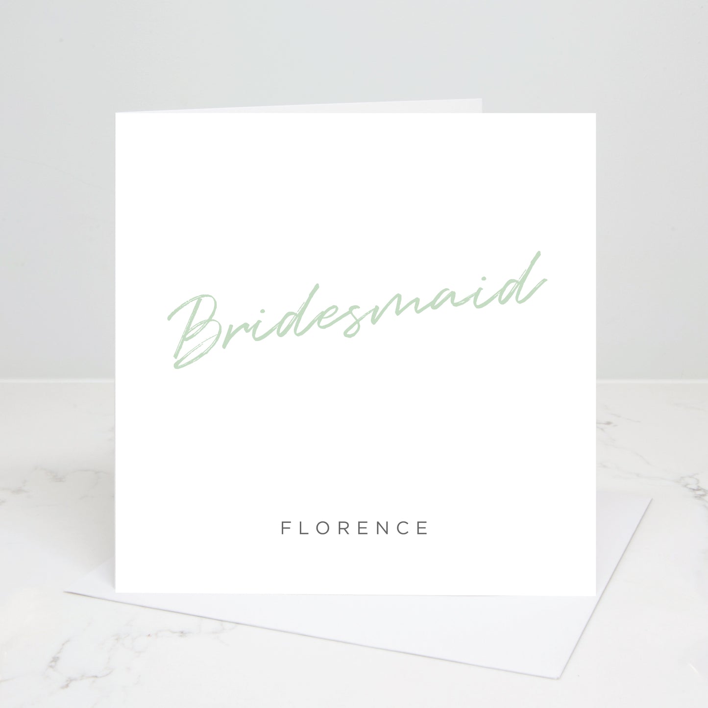 Bridesmaid Personalised Script Wedding Card