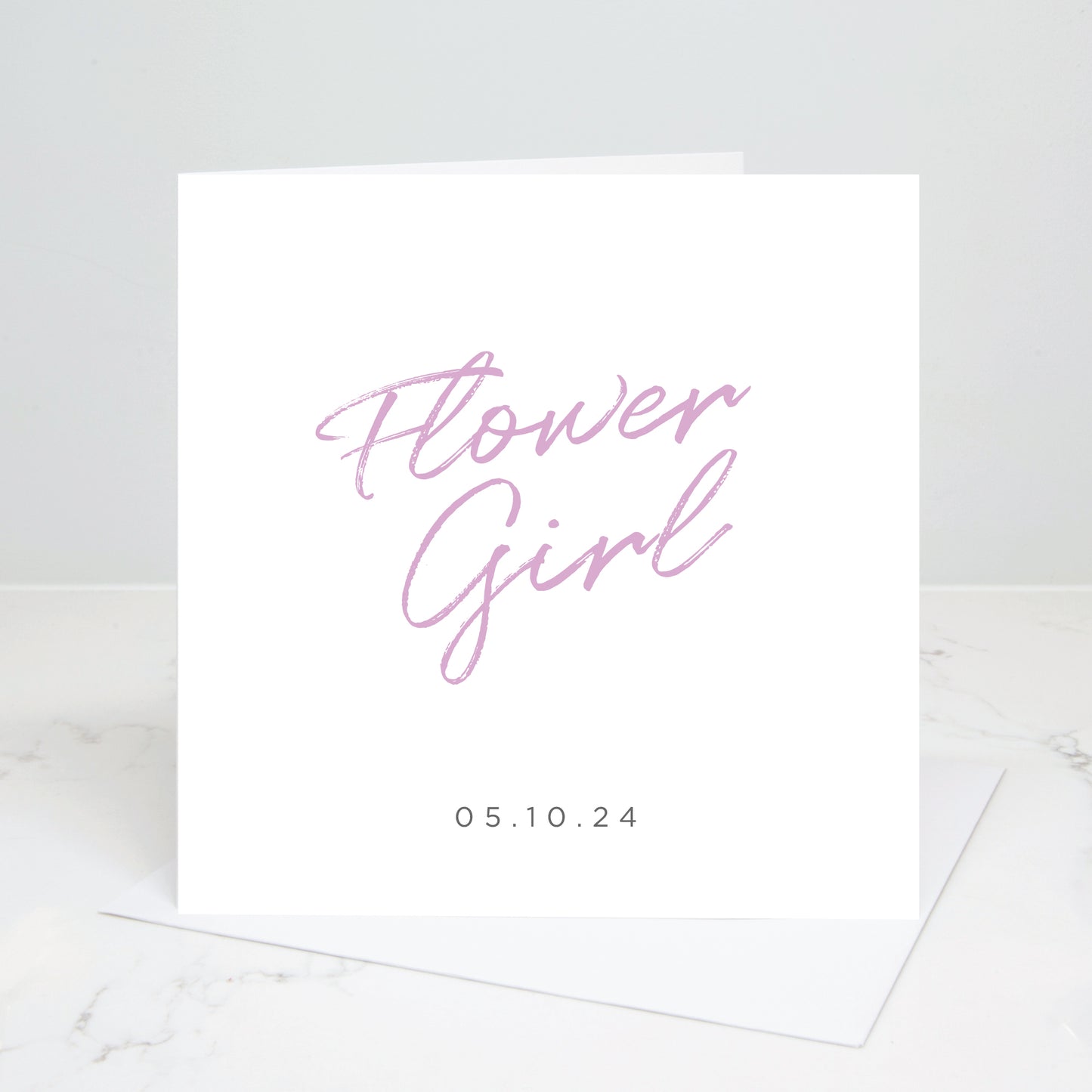 Flower Girl Personalised Script Wedding Card