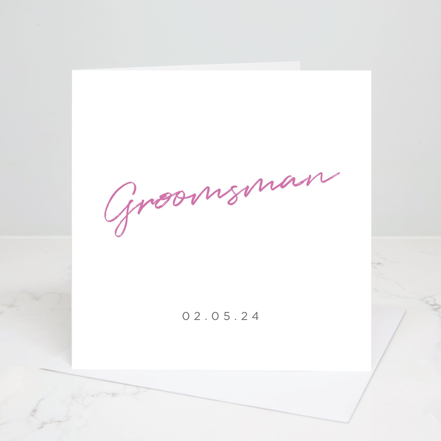 Groomsman Personalised Script Wedding Card