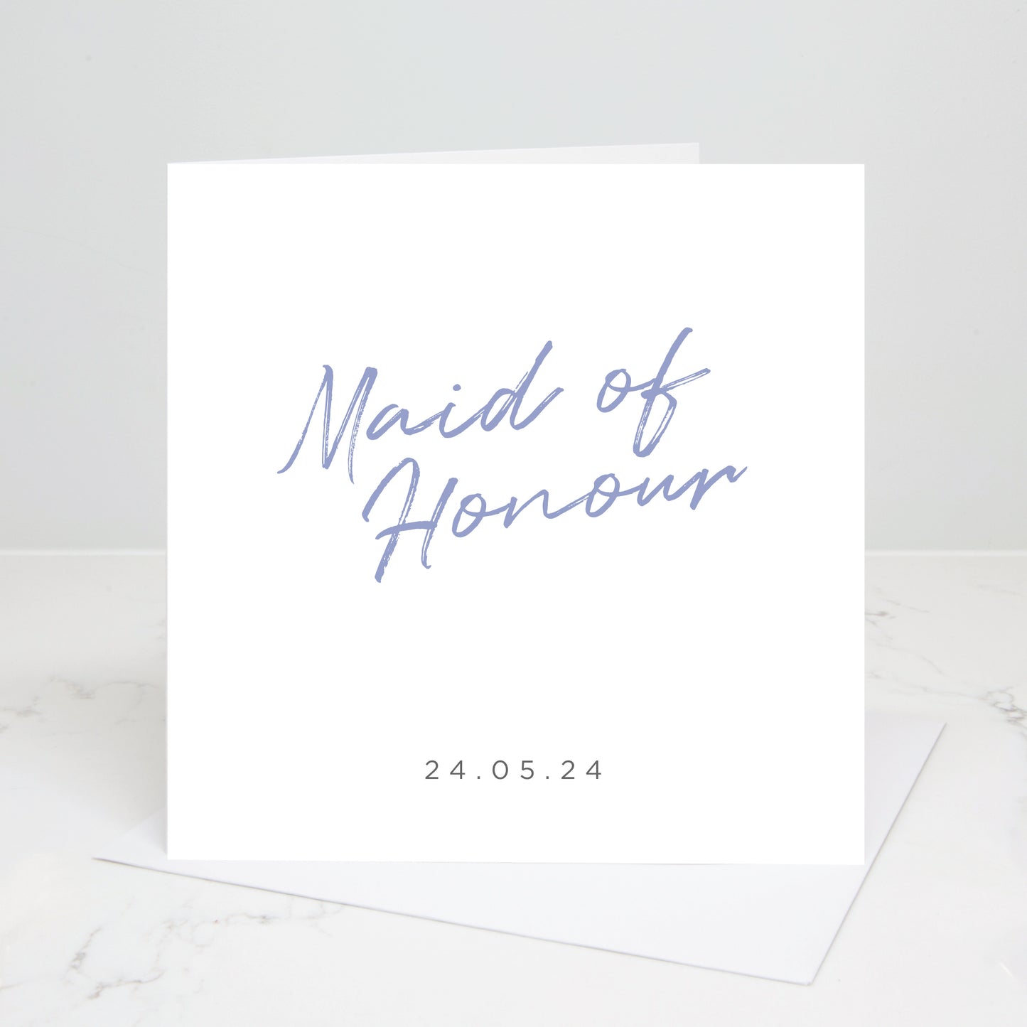 Maid or Matron of Honour Personalised Script Wedding Card