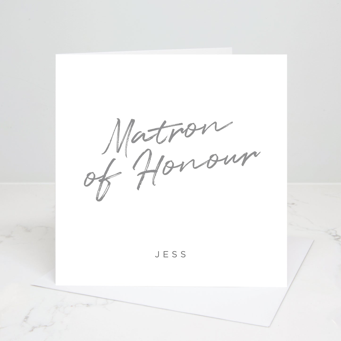 Maid or Matron of Honour Personalised Script Wedding Card