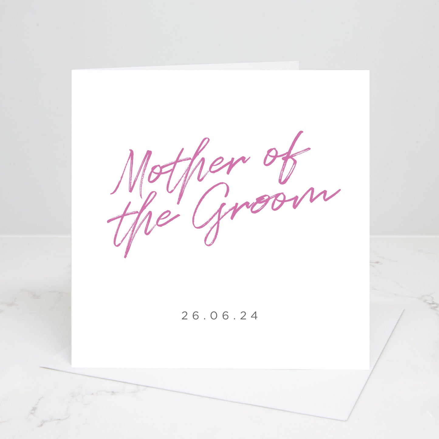 Mother of the Groom Personalised Script Wedding Card