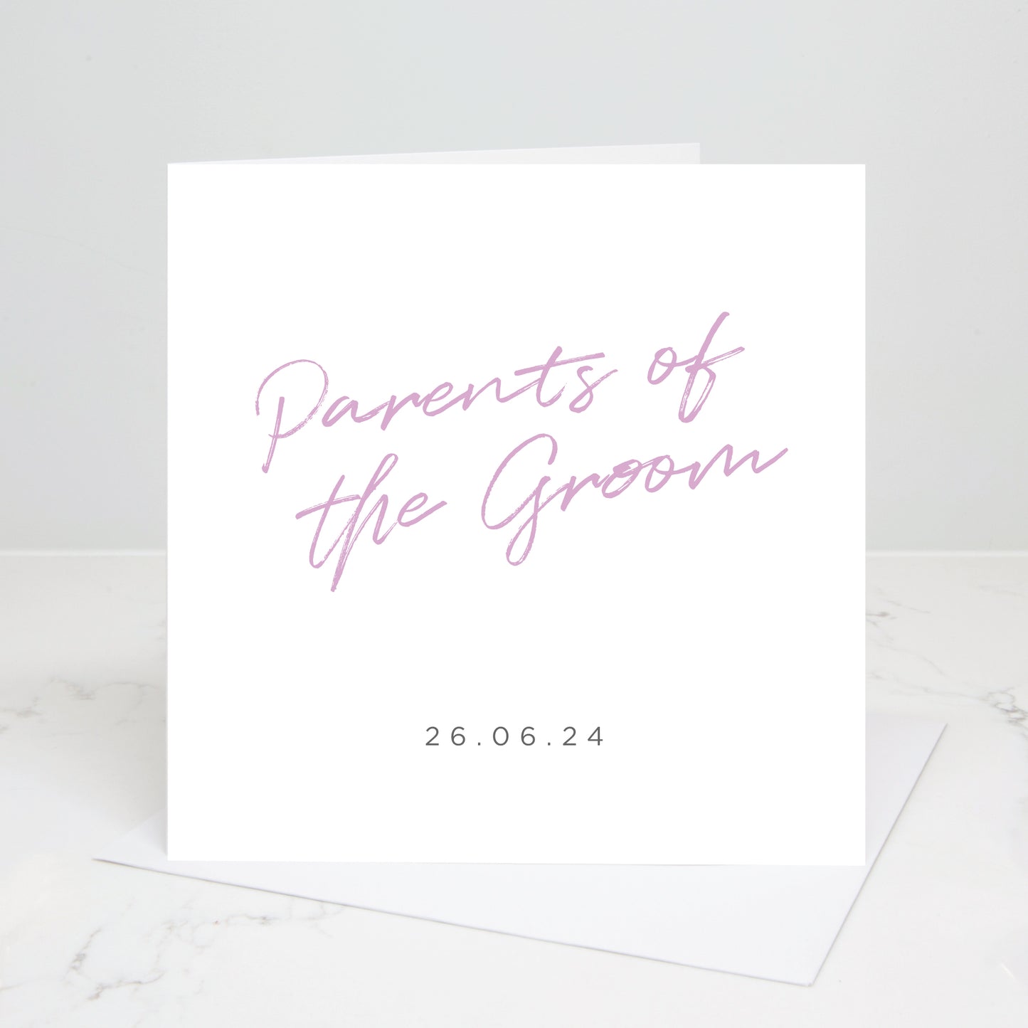 Parents of the Groom Personalised Script Wedding Card