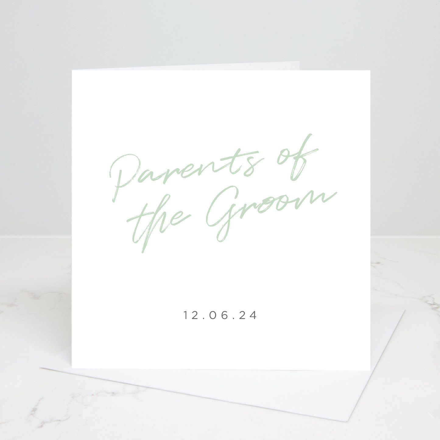 Parents of the Groom Personalised Script Wedding Card