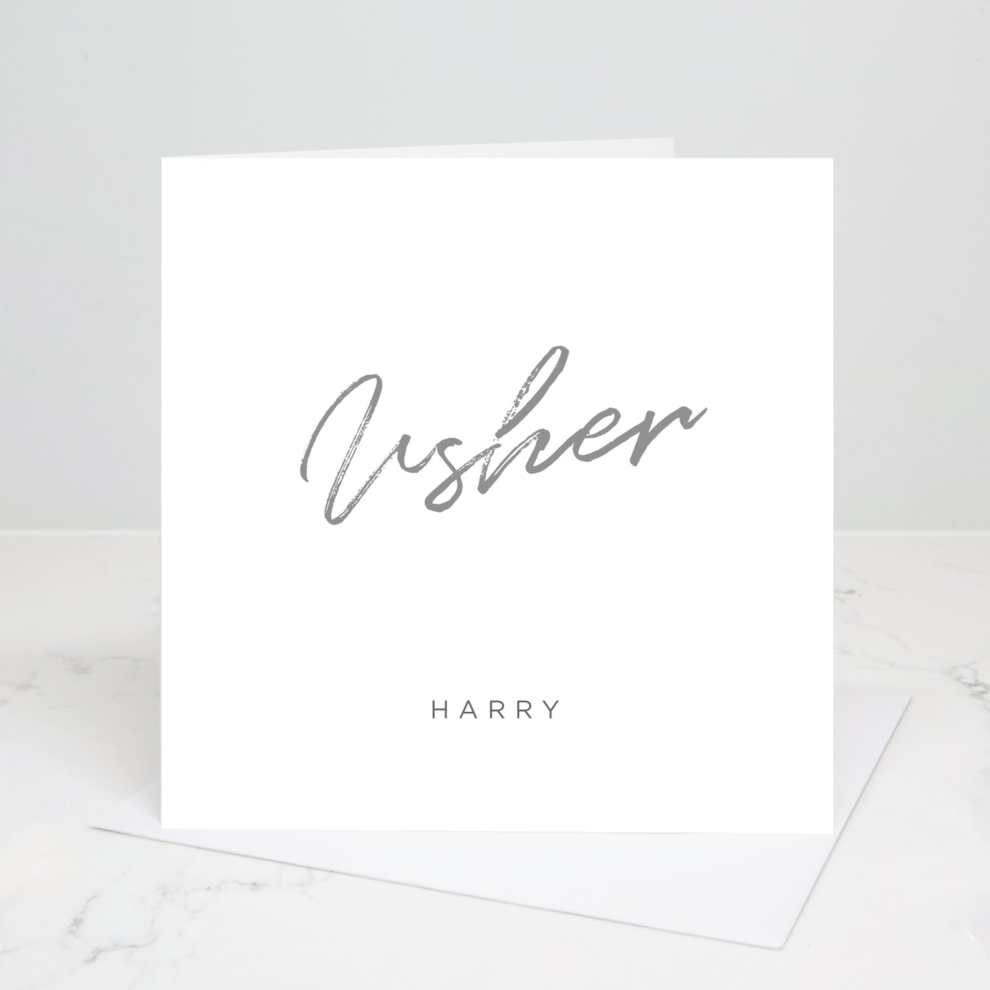 Usher Personalised Script Wedding Card