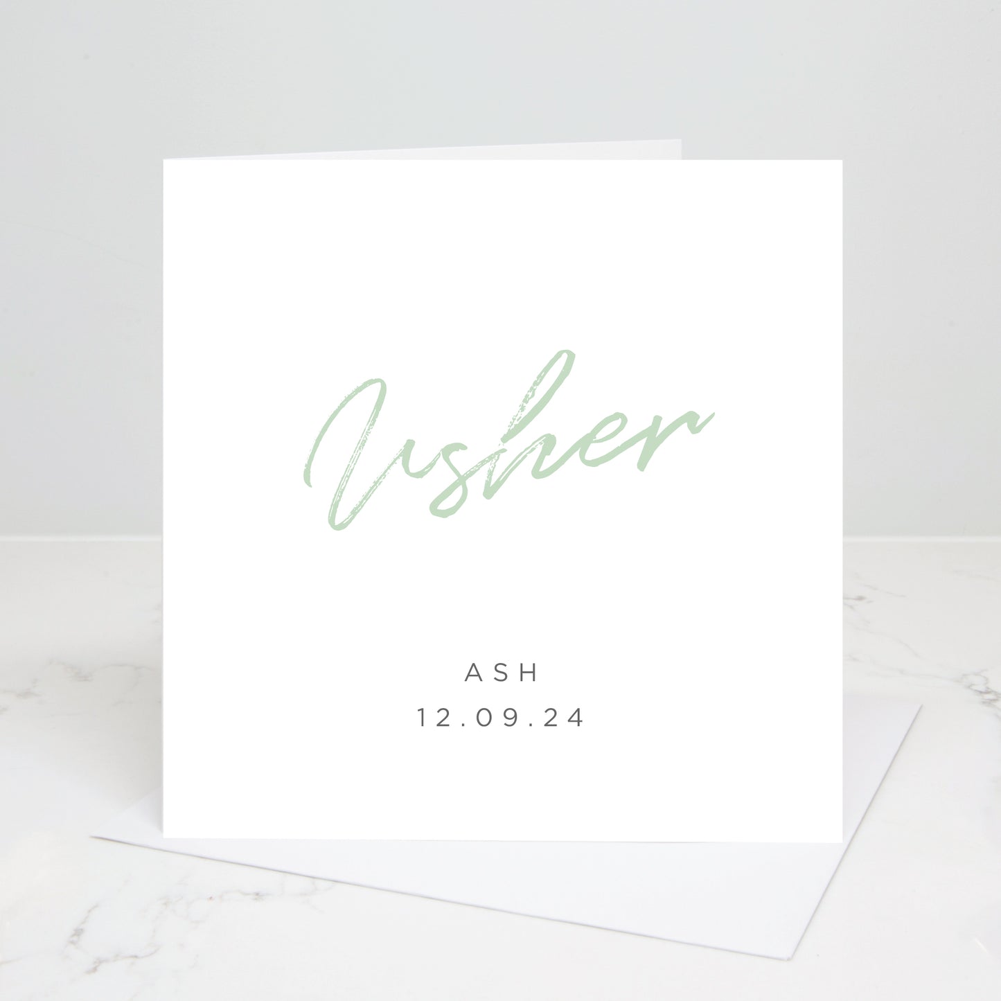 Usher Personalised Script Wedding Card