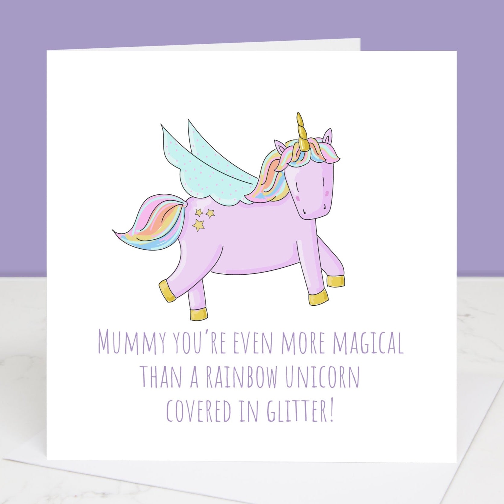 Mother's Day card with unicorn All images and designs © Slice of Pie Designs