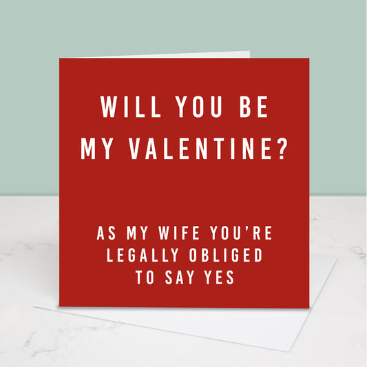 Red Valentine's Day card for your wife. All images and designs © Slice of Pie Designs